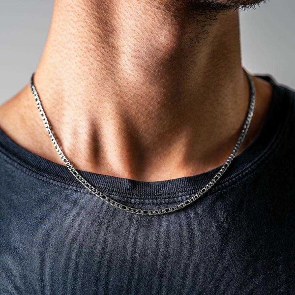 pendant s fashion new figaro chain 3mm stainless steel gold color long necklace for men jewelry gift collar hombres 0206, Silver
pendant s fashion new figaro chain 3mm stainless steel gold color long necklace for men jewelry gift collar hombres 0206, Silver