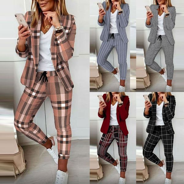 womens two piece pants women set spring plaid print fashion autumn coat and 2piece casual suit for working 230207, White
womens two piece pants women set spring plaid print fashion autumn coat and 2piece casual suit for working 230207, White