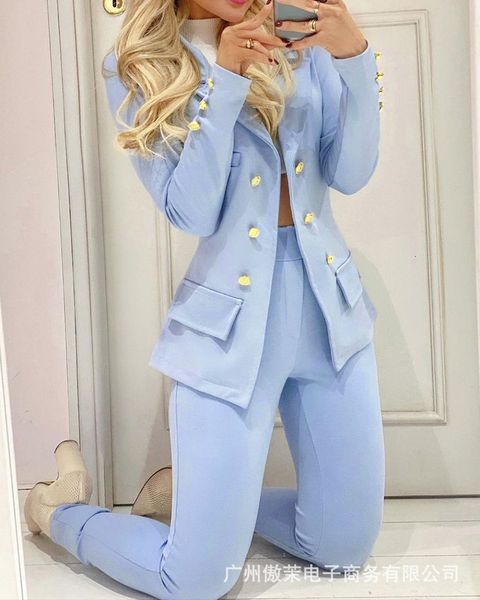 womens two piece pants fall products lapel doublebreasted blazer trousers set 230207, White
womens two piece pants fall products lapel doublebreasted blazer trousers set 230207, White