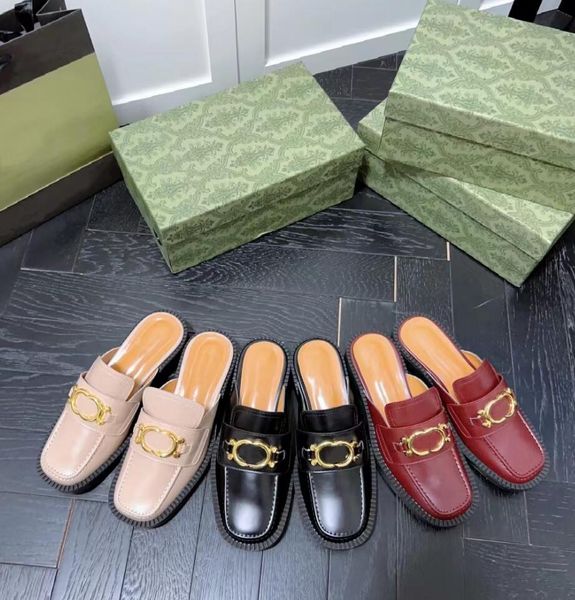 2023 new style metal double letter slipper womens summer flat bottom half slipper luxury leather women leisure loafer shoes sandals beach sh, Black
2023 new style metal double letter slipper womens summer flat bottom half slipper luxury leather women leisure loafer shoes sandals beach sh, Black