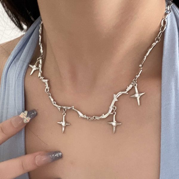 european fashion punk elegant shiny rhinestone cross star pendant necklaces thorns chains choker for women girls wedding jewelry 0206, Silver
european fashion punk elegant shiny rhinestone cross star pendant necklaces thorns chains choker for women girls wedding jewelry 0206, Silver