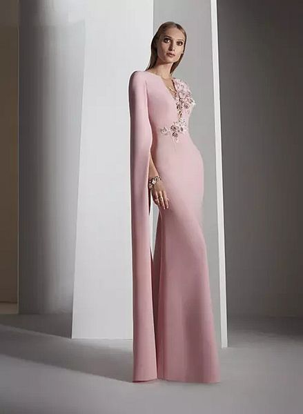 elegant long pink mermaid evening dresses cape sleeves 3d floral applique sheer backless buttons floor length satin formal gowns women prom, Black;red
elegant long pink mermaid evening dresses cape sleeves 3d floral applique sheer backless buttons floor length satin formal gowns women prom, Black;red