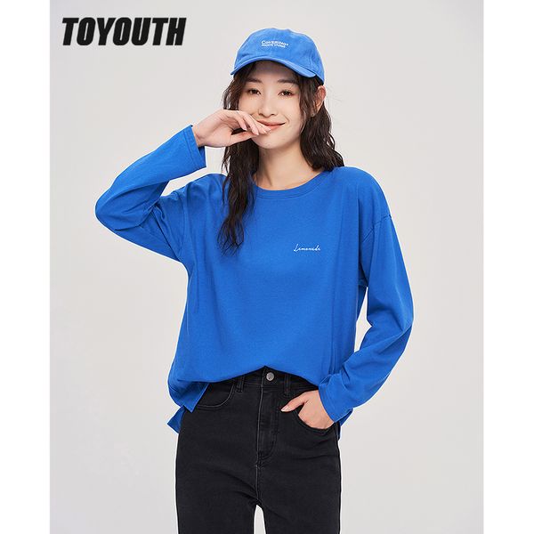women's t-shirt toyouth women tees autumn long sleeve o neck multiple colour t-shirt letter print pure cotton casual streetwear 230206, White
women's t-shirt toyouth women tees autumn long sleeve o neck multiple colour t-shirt letter print pure cotton casual streetwear 230206, White