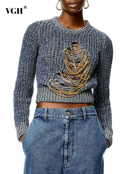 women's sweaters vgh autumn fashion for women round neck long sleeve patchwork chain slim pullovers female clothing style 230206, White;black
women's sweaters vgh autumn fashion for women round neck long sleeve patchwork chain slim pullovers female clothing style 230206, White;black
