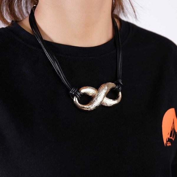 big punk infinite pendant necklaces for women fashion jewelry accessories statement black layered leather chain necklace 2020 0206, Silver
big punk infinite pendant necklaces for women fashion jewelry accessories statement black layered leather chain necklace 2020 0206, Silver