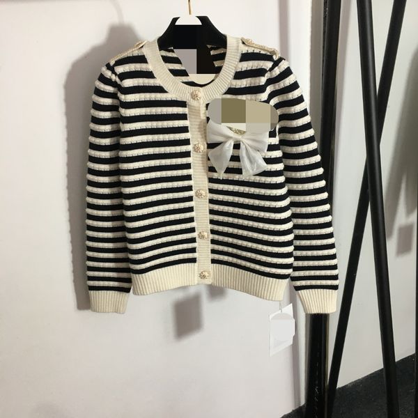 203 2023 spring summer women sweater long sleeve crew neck pink green red black striped cardigan beads womens meiyi, White;black
203 2023 spring summer women sweater long sleeve crew neck pink green red black striped cardigan beads womens meiyi, White;black