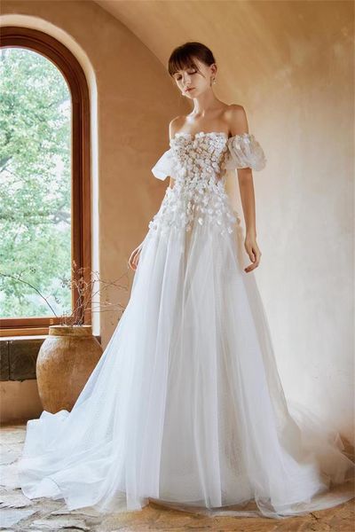 off-shoulder retro bubble sleeve sweet bra embed charming flowers ball gown bride wedding dress st015, White
off-shoulder retro bubble sleeve sweet bra embed charming flowers ball gown bride wedding dress st015, White