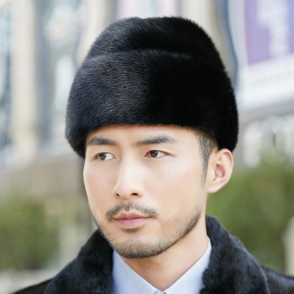 men's real mink fur hat whole full fur hat hat headgear outdoor warm cap, Blue;gray
men's real mink fur hat whole full fur hat hat headgear outdoor warm cap, Blue;gray