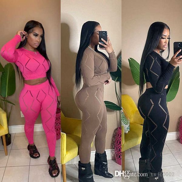 2023 spring fall designer womens tracksuits 2 piece pants set hollow hole crop high waist tight leggings bodysuits, Gray
2023 spring fall designer womens tracksuits 2 piece pants set hollow hole crop high waist tight leggings bodysuits, Gray