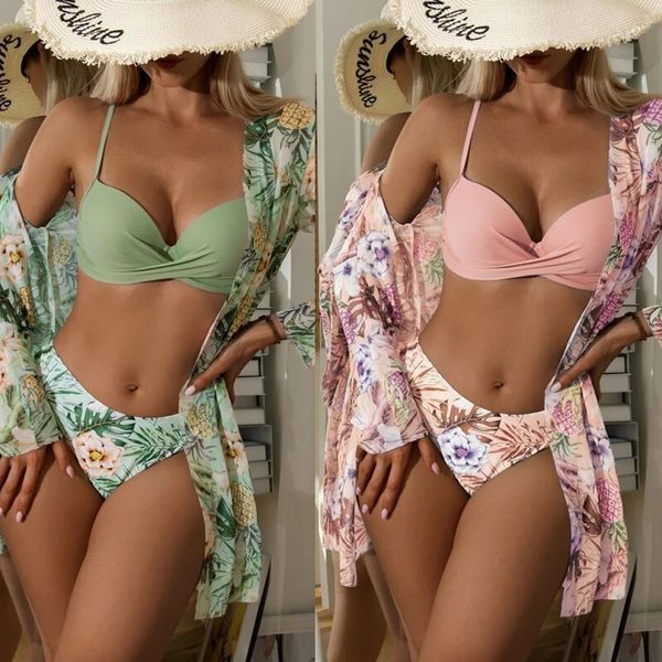 women's swimwear floral twist low waist bikini set cover up swimsuit for women push long sleeve three pieces 2023 beach bathing suits h, White;black
women's swimwear floral twist low waist bikini set cover up swimsuit for women push long sleeve three pieces 2023 beach bathing suits h, White;black