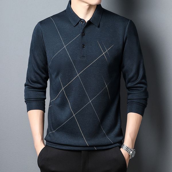 mens polos spring and autumn plaid longsleeved tshirt thin section loose casual lapel bottoming shirt 230207, White;black
mens polos spring and autumn plaid longsleeved tshirt thin section loose casual lapel bottoming shirt 230207, White;black