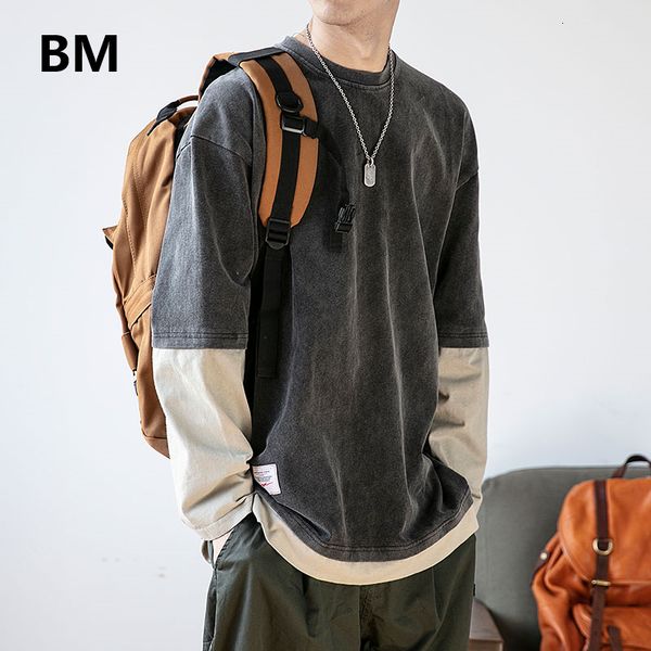 men s hoodies sweatshirts japanese streetwear fake two fashion round neck loose pullover men clothing harajuku hip hop casual clothes 230208, Black
men s hoodies sweatshirts japanese streetwear fake two fashion round neck loose pullover men clothing harajuku hip hop casual clothes 230208, Black