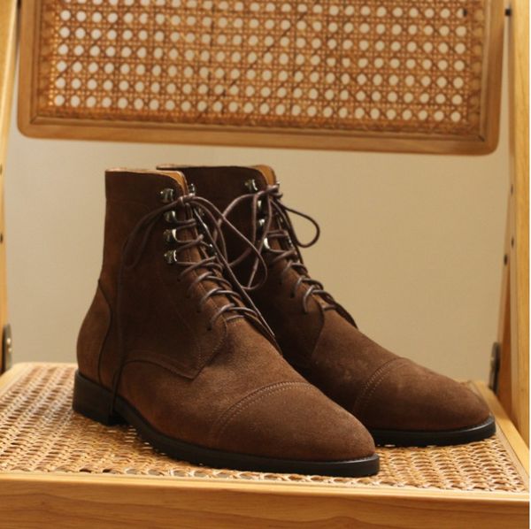 british style high brown carogo boots men lace up cow suede leather gentlemen martin booties shoes, Black
british style high brown carogo boots men lace up cow suede leather gentlemen martin booties shoes, Black