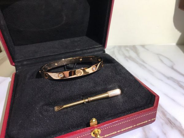stainless steel love bracelets silver rose gold bangles women men bangle screw bracelet couple classic diamond jewelry accessories with poch, Black
stainless steel love bracelets silver rose gold bangles women men bangle screw bracelet couple classic diamond jewelry accessories with poch, Black