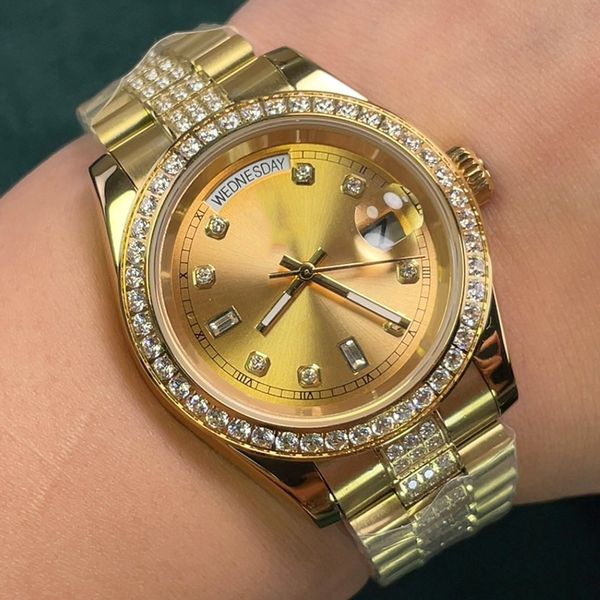 diamond watch mens watch 40mm automatic mechanical movement watch business stainless steel wristwatch montre luxe, Slivery;brown
diamond watch mens watch 40mm automatic mechanical movement watch business stainless steel wristwatch montre luxe, Slivery;brown
