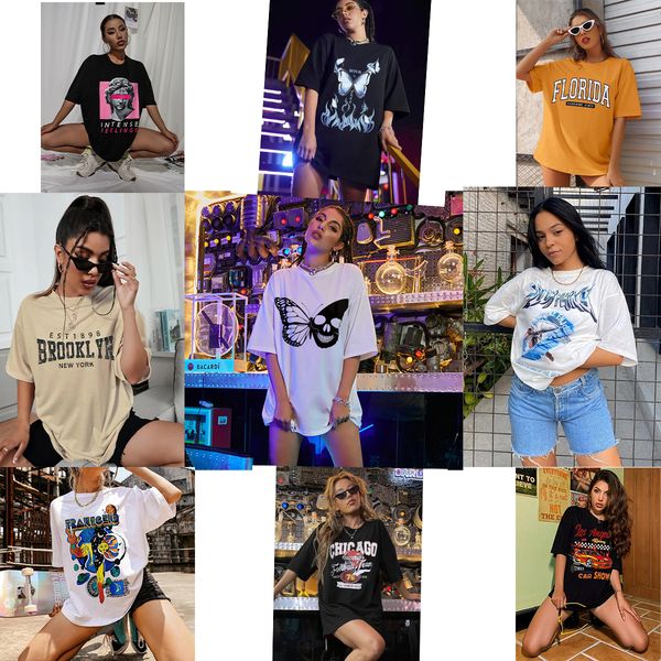 2023 women summer cotton fashion t-shirt new butterfly cartoon round neck gothic printed round neck loose shirts, White
2023 women summer cotton fashion t-shirt new butterfly cartoon round neck gothic printed round neck loose shirts, White