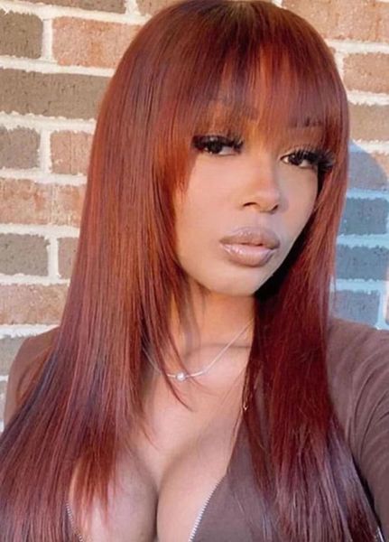 reddish brown straight wig with bangs layer cut glueless human hair 4x4 lace front wig, Black;brown
reddish brown straight wig with bangs layer cut glueless human hair 4x4 lace front wig, Black;brown