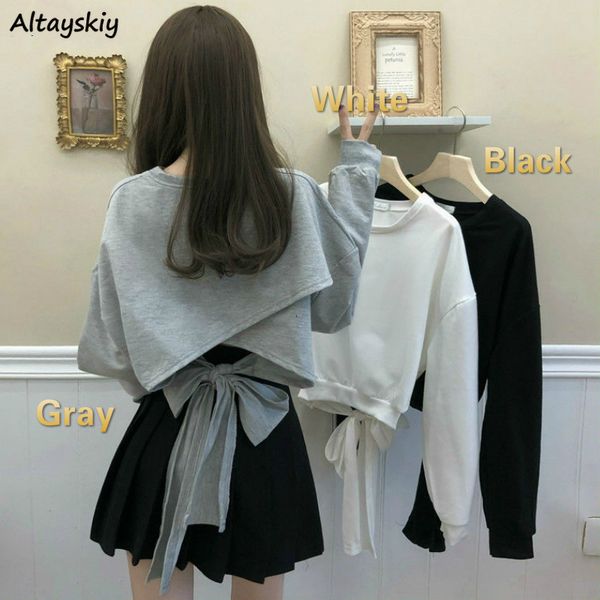 women s hoodies sweatshirt solid bandage back elegant o neck all match sweet womens korean style chic clothes autumn fashionable 230208, Black
women s hoodies sweatshirt solid bandage back elegant o neck all match sweet womens korean style chic clothes autumn fashionable 230208, Black