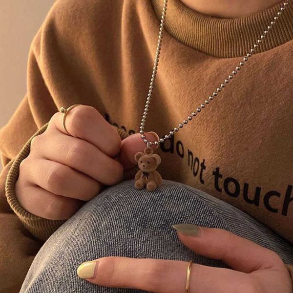 pendant necklaces cute plush bear neckle for girls women korean fashion long sweater neck chain neckles collar jewelry y2302, Silver
pendant necklaces cute plush bear neckle for girls women korean fashion long sweater neck chain neckles collar jewelry y2302, Silver