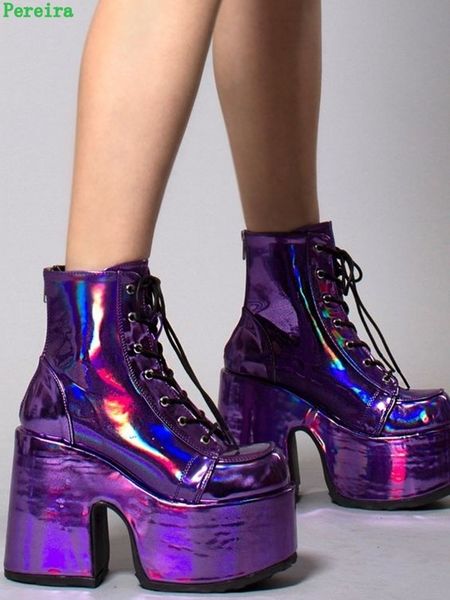 boots shiny purple ankle women s arrival platform round toe chunky heel cross straps fashion show party shoes 230208, Black
boots shiny purple ankle women s arrival platform round toe chunky heel cross straps fashion show party shoes 230208, Black