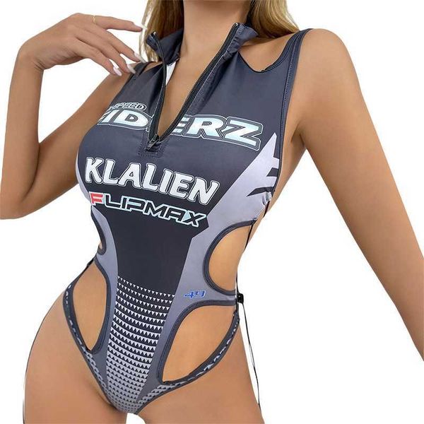 designer swimsuit women fashion hollow letter printing tight short sleeve half zipper swimwear, White;black
designer swimsuit women fashion hollow letter printing tight short sleeve half zipper swimwear, White;black