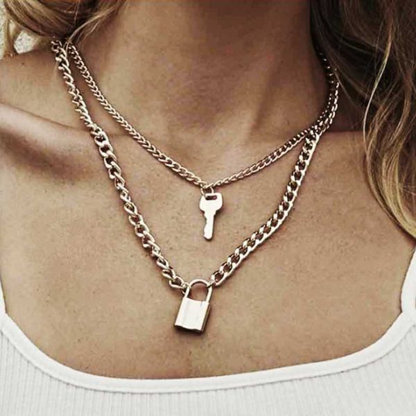 pendant vintage multi-layer coin choker necklace for women gold silver color fashion lock key chunky chain necklaces jewelry gift 0206
pendant vintage multi-layer coin choker necklace for women gold silver color fashion lock key chunky chain necklaces jewelry gift 0206