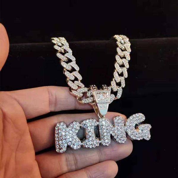 pendant necklaces men women hip hop king letter neckle with 13mm miami cuban chain iced out bling hiphop neckles fashion jewelry y2302, Silver
pendant necklaces men women hip hop king letter neckle with 13mm miami cuban chain iced out bling hiphop neckles fashion jewelry y2302, Silver