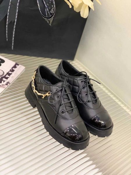 brand causal style thick bottom chain casual single shoes lace-up color matching loafers women, Black
brand causal style thick bottom chain casual single shoes lace-up color matching loafers women, Black