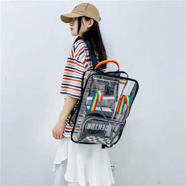 summer transparent backpack school travel bags for teenage pvc transparent station schoolbag 230208
summer transparent backpack school travel bags for teenage pvc transparent station schoolbag 230208