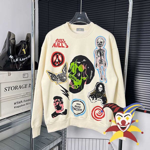 men's hoodies sweatshirts 2022fw washed skull print sweatshirts men women vintage apricot washed heavy fabric crewneck clothing t230111, Black
men's hoodies sweatshirts 2022fw washed skull print sweatshirts men women vintage apricot washed heavy fabric crewneck clothing t230111, Black