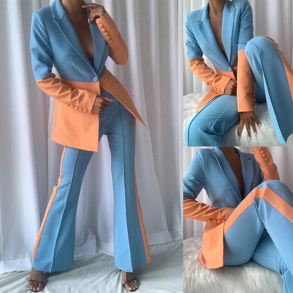 spring candy color women pants suits slim fit evening party ladies wear for wedding loose wide leg two pieces, Black;red
spring candy color women pants suits slim fit evening party ladies wear for wedding loose wide leg two pieces, Black;red
