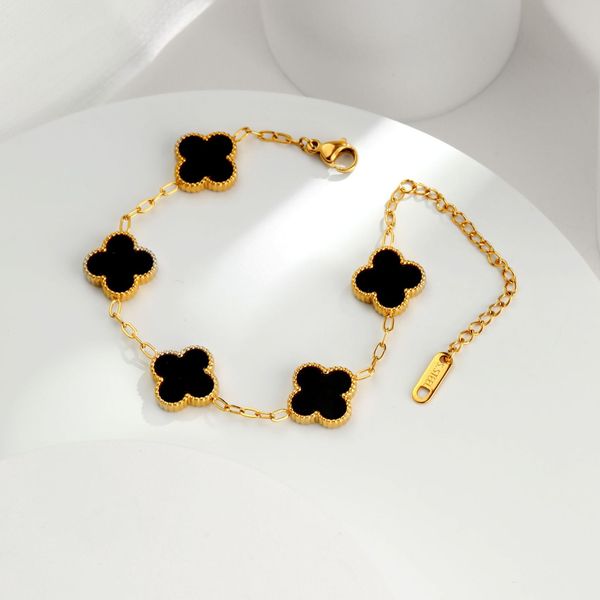 classic double side clover charm bracelet gold plating stainless steel jewelry for women, Golden;silver
classic double side clover charm bracelet gold plating stainless steel jewelry for women, Golden;silver
