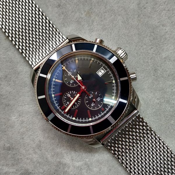 brand watches quartz chronograph superocean heritage special edition mens cassic wristwatch black dial stainless steel strap, Slivery;brown
brand watches quartz chronograph superocean heritage special edition mens cassic wristwatch black dial stainless steel strap, Slivery;brown