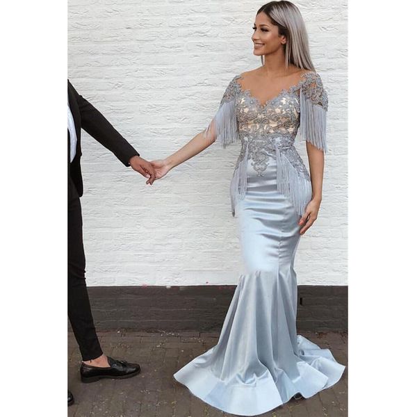 party dresses evening pleat tassel appliques vneck short sleeve zipper mermaid gown novia do 230208, White;black
party dresses evening pleat tassel appliques vneck short sleeve zipper mermaid gown novia do 230208, White;black