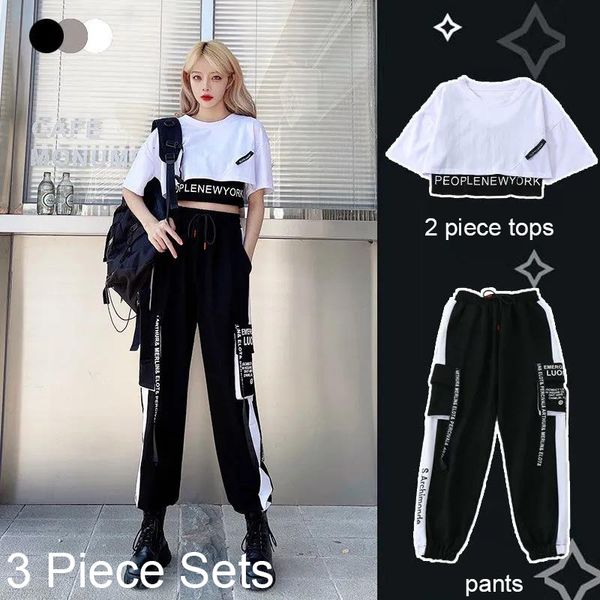 women s two piece pants summer casual 3 set short sleeve crop cargo suit korean style loose fashion woman s clothing 230208, White
women s two piece pants summer casual 3 set short sleeve crop cargo suit korean style loose fashion woman s clothing 230208, White