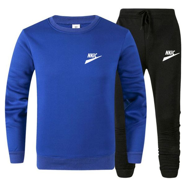2023 New fashion men's leisure sports round neck hoodless sweater pullover outdoor running pants set Brand LOGO Print, Blue
2023 New fashion men's leisure sports round neck hoodless sweater pullover outdoor running pants set Brand LOGO Print, Blue