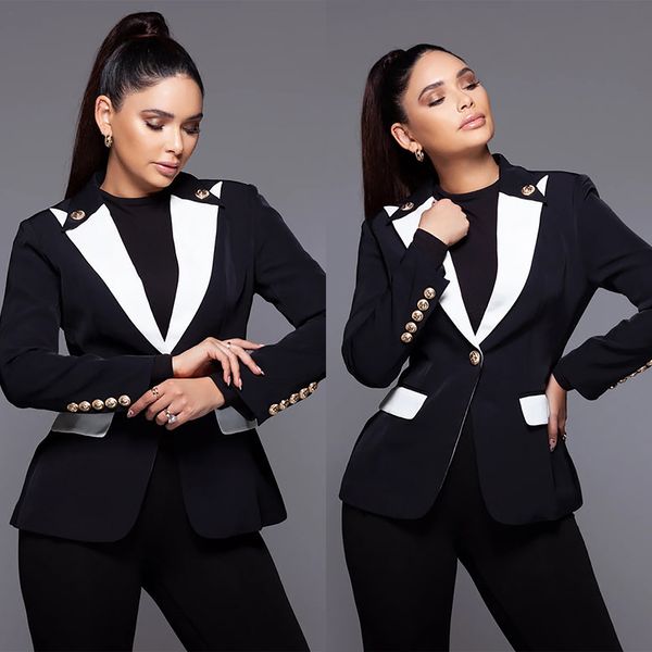 spring black white women pants suits slim fit evening party ladies wear for wedding straight trousers two pieces, Black;red
spring black white women pants suits slim fit evening party ladies wear for wedding straight trousers two pieces, Black;red