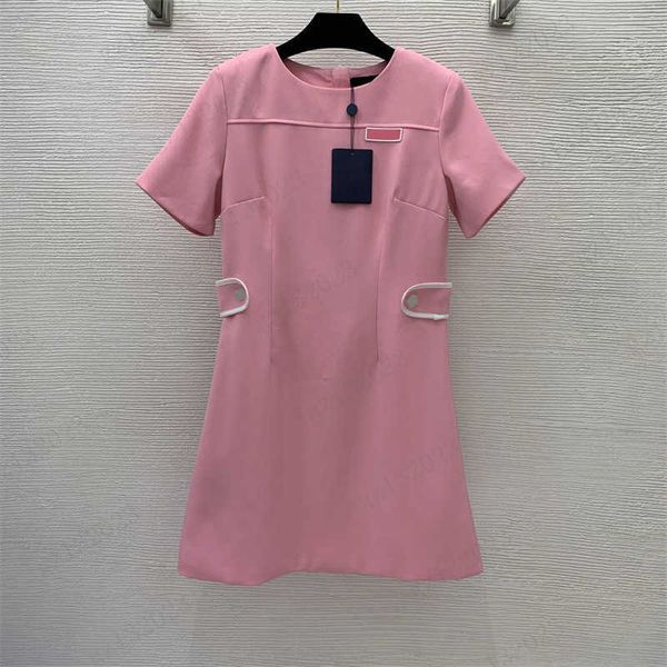 dresses womens chest logo round neck short sleeve design casual dress back zipper design collect waist cut slimming maxiskit 2 colors dress, Black;gray
dresses womens chest logo round neck short sleeve design casual dress back zipper design collect waist cut slimming maxiskit 2 colors dress, Black;gray