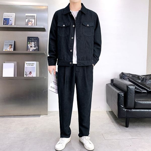 men's tracksuits men clothing casual suit male korean version loose corduroy spring autumn denim sports 230208, Gray
men's tracksuits men clothing casual suit male korean version loose corduroy spring autumn denim sports 230208, Gray