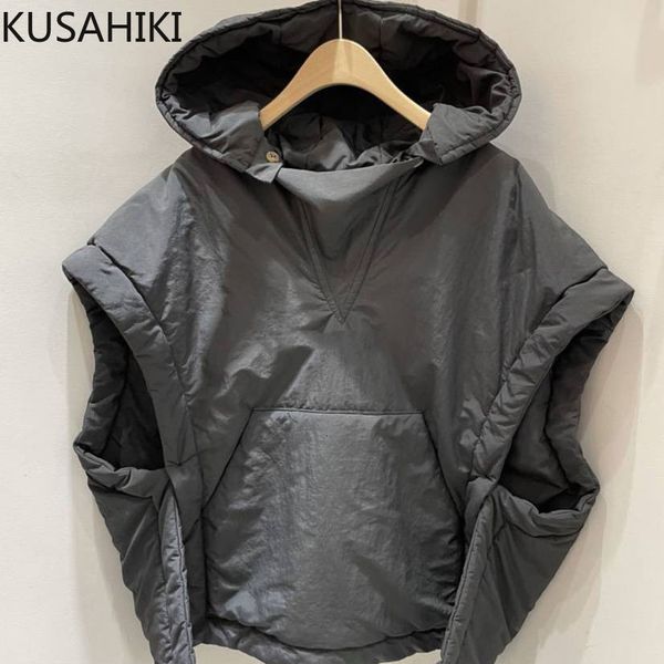 women s jackets kusahiki korean autumn winter sleeveless jacket causal hooded pullover parkas vest fashion women outwear vests 230208, Black;brown
women s jackets kusahiki korean autumn winter sleeveless jacket causal hooded pullover parkas vest fashion women outwear vests 230208, Black;brown