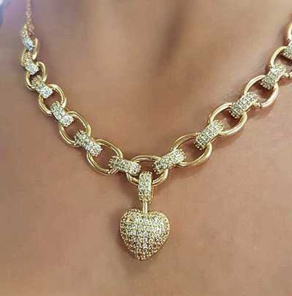 pendant necklaces luxury full cubic zirconia heart shape neckle for women gold color chain sparking fine jewelry y2302, Silver
pendant necklaces luxury full cubic zirconia heart shape neckle for women gold color chain sparking fine jewelry y2302, Silver