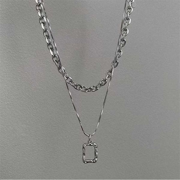 s 2021 fashion multilayer hip hop long chain for women jewelry gifts square pendant necklace accessories 0206, Silver
s 2021 fashion multilayer hip hop long chain for women jewelry gifts square pendant necklace accessories 0206, Silver