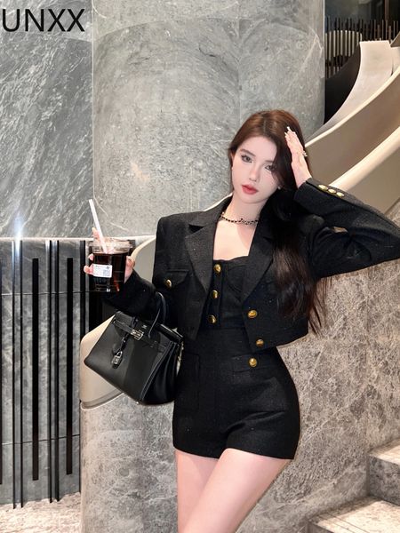 women's tracksuits unxx french set slim suit jacket umpsuit shorts twopiece highend temperament autumn fashion high street 230208, Gray
women's tracksuits unxx french set slim suit jacket umpsuit shorts twopiece highend temperament autumn fashion high street 230208, Gray