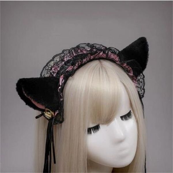 women girl's gothic lolita maid ruffles lace headband plush cat ears ribbon bell lolita cosplay hair hoop gc1896, Silver 
women girl's gothic lolita maid ruffles lace headband plush cat ears ribbon bell lolita cosplay hair hoop gc1896, Silver