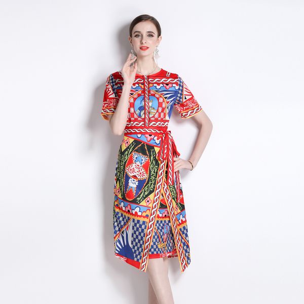 2023 summer print designer dress new style women short sleeve o-neck lace up bow vintage party midi dresses sweet chic holiday dinner slim a, Black;gray
2023 summer print designer dress new style women short sleeve o-neck lace up bow vintage party midi dresses sweet chic holiday dinner slim a, Black;gray