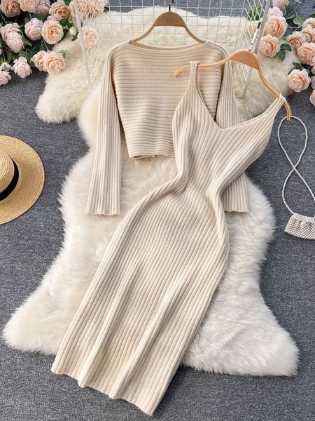 two piece dress traf women knit es suits autumn long sleeve crop loose sleeveless v neck hip wrap femme elegant 2 sets 230208, White
two piece dress traf women knit es suits autumn long sleeve crop loose sleeveless v neck hip wrap femme elegant 2 sets 230208, White