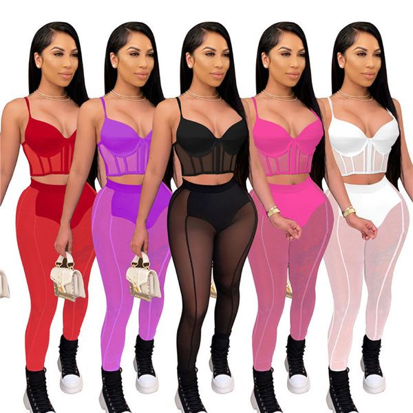 2023 women night club two piece pants summer sheer 2 piece sets sleeveless pants solid color clothing dhl 7213, White
2023 women night club two piece pants summer sheer 2 piece sets sleeveless pants solid color clothing dhl 7213, White