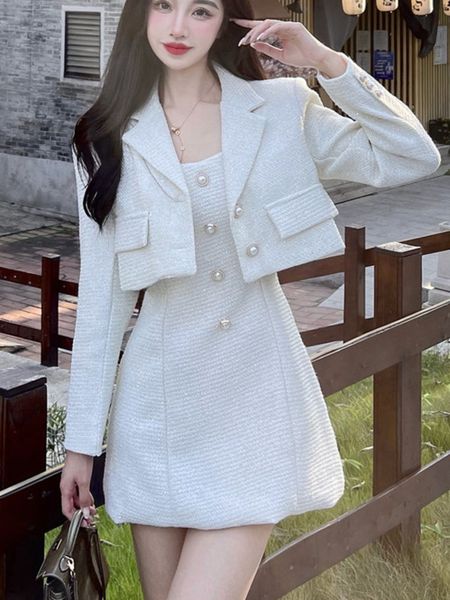 two piece dress vetement femme set women crop short jacket coat mini suits ensemble 2 s 230208, White
two piece dress vetement femme set women crop short jacket coat mini suits ensemble 2 s 230208, White