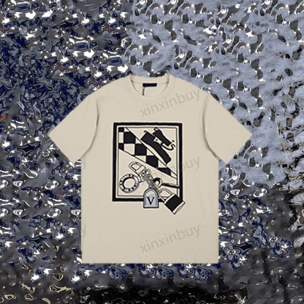xinxinbuy men designer tee t shirt 23ss lattice pattern 1854 lock catch print short sleeve cotton women white black khaki s-3xl, Black;brown
xinxinbuy men designer tee t shirt 23ss lattice pattern 1854 lock catch print short sleeve cotton women white black khaki s-3xl, Black;brown