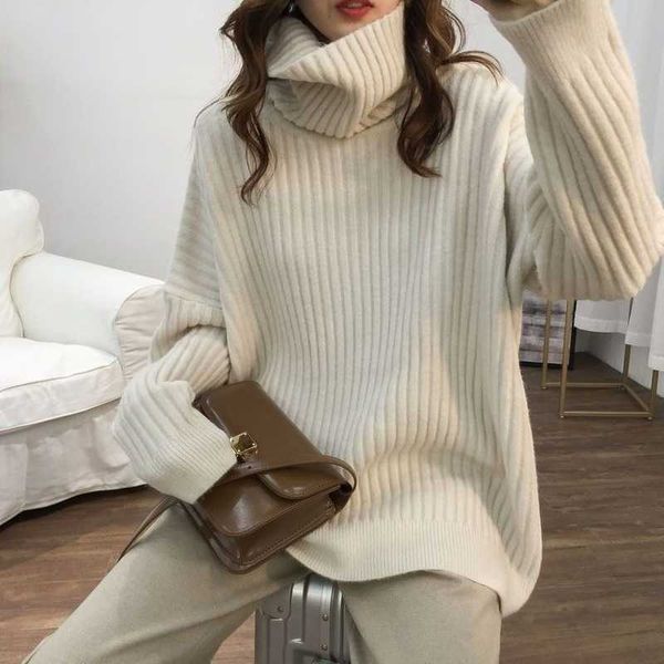women's sweaters turtleneck 2021 autumn winter sweater oversize solid long sleeve casual warm and soft knitted pullover 230118, White;black
women's sweaters turtleneck 2021 autumn winter sweater oversize solid long sleeve casual warm and soft knitted pullover 230118, White;black